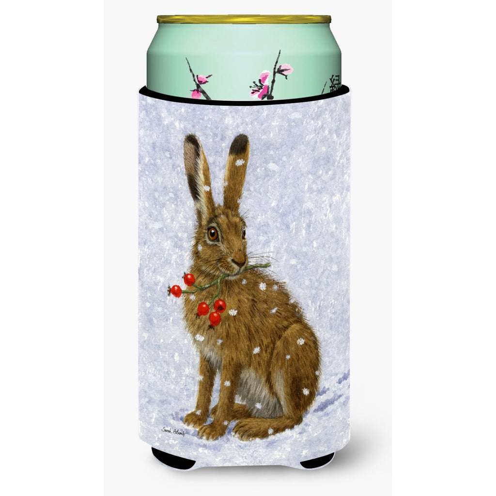 Caroline'S Treasures Rabbit Hare And Rosehips Tall Boy Koozie Hugger
