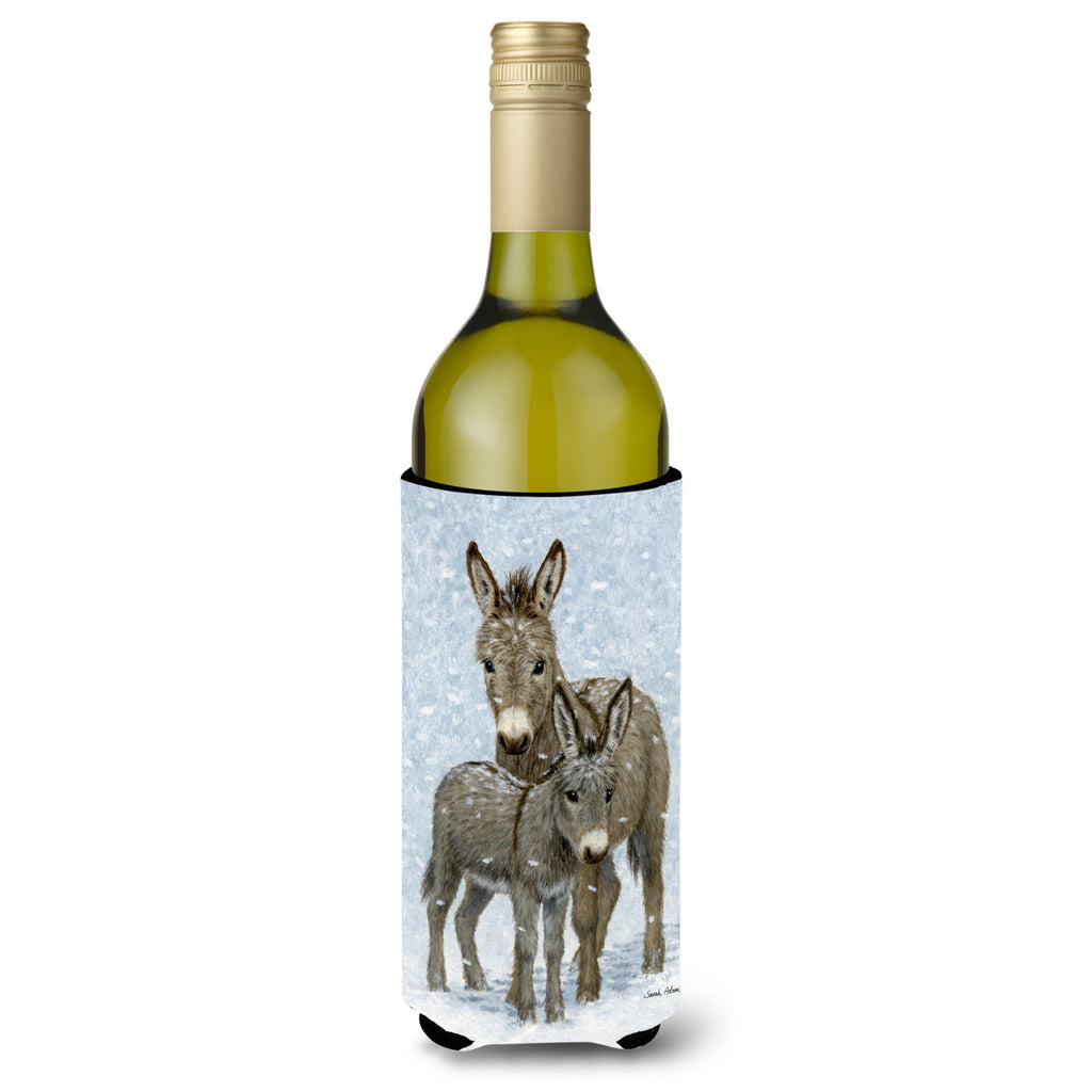 Caroline'S Treasures Pup And Donkey Wine Bottle Koozie Hugger - Thumbnail 2