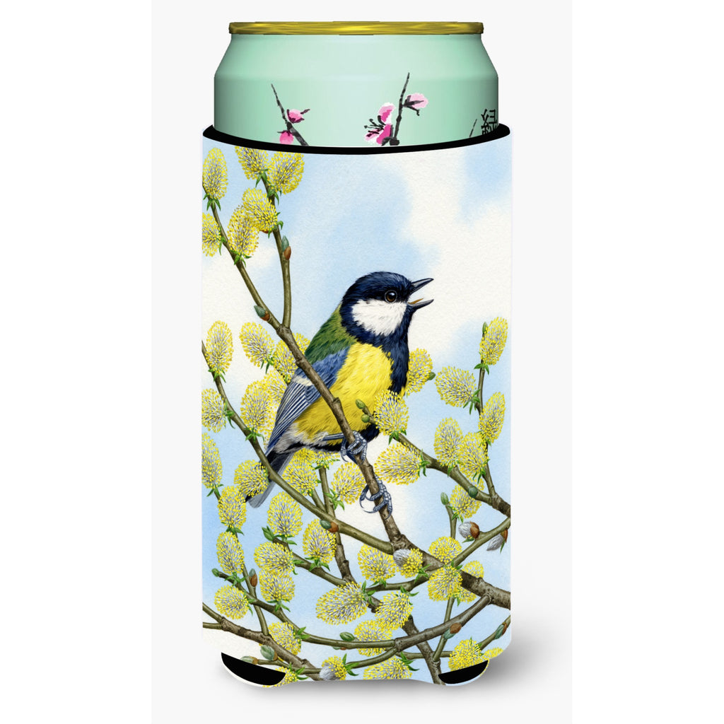 Caroline'S Treasures Eurasian Blue Tit On A Branch Tall Boy Koozie Hugger