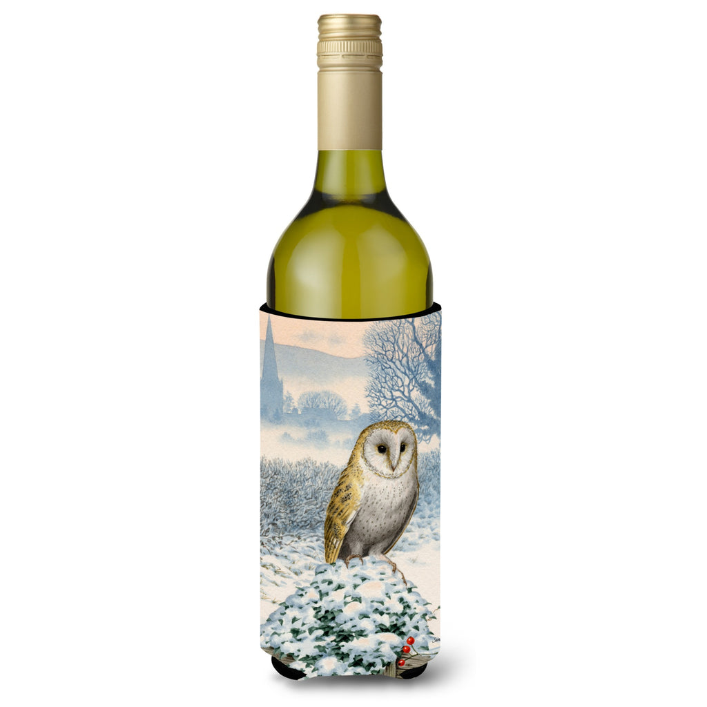 Caroline'S Treasures Sunset Barn Owl Wine Bottle Koozie Hugger