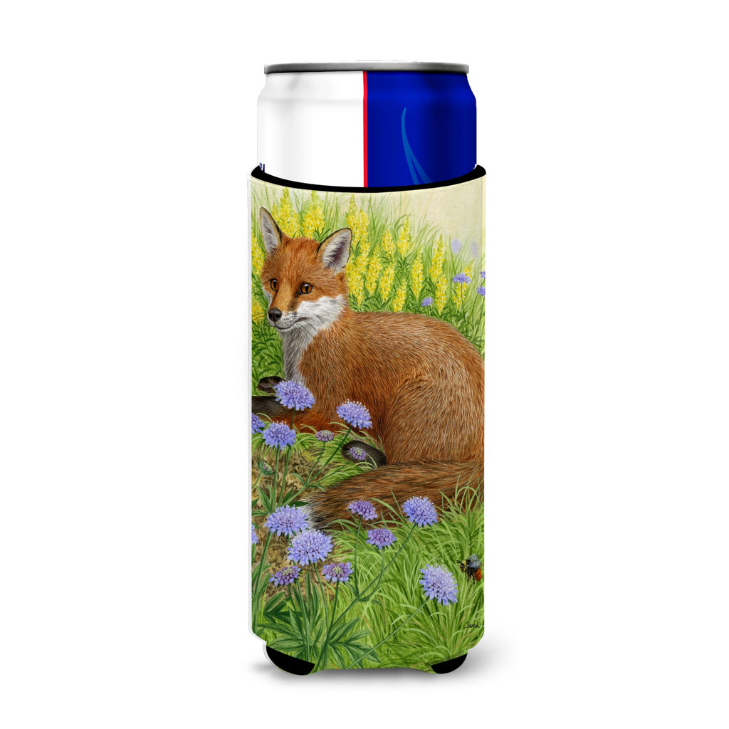 Caroline'S Treasures Springtime Fox Michelob Ultra Koozies For Slim Cans