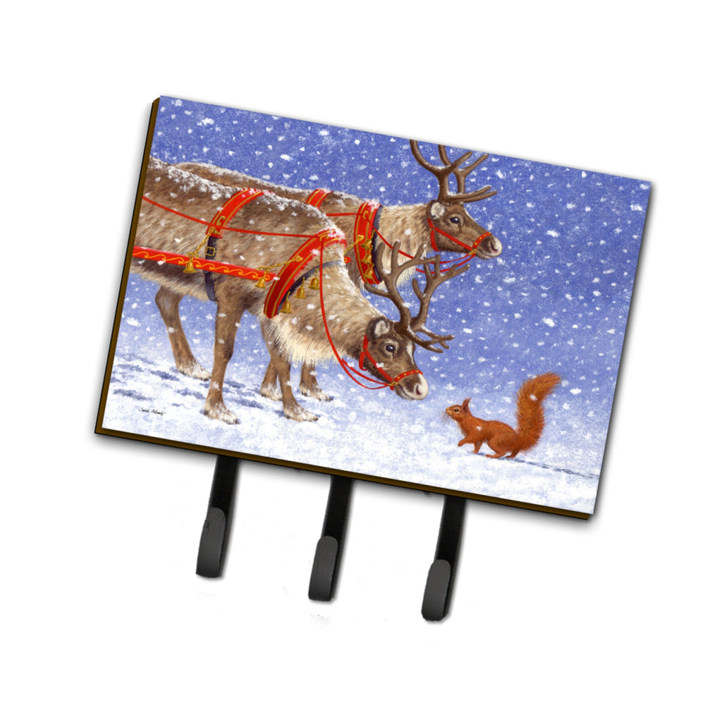 Caroline's Treasures Reindeer & Squirrel Leash or Key Holder, Large