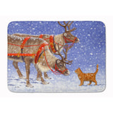 Caroline'S Treasures Reindeer & Cat Floor Mat, 19 X 27, Multicolor