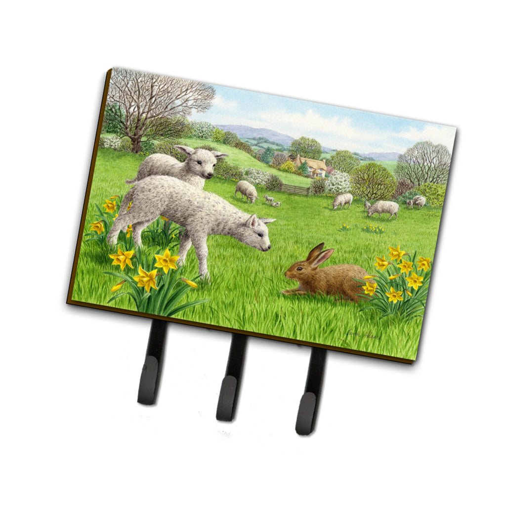 Caroline'S Treasures Lambs, Sheep And Rabbit Hare Leash Or Key Holder, Large