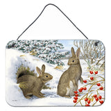 Caroline'S Treasures Winter Rabbits Wall Or Door Hanging Prints Asa2181Ds812, 8Hx12W, Multicolor