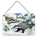 Caroline'S Treasures Badgers In The Snow Wall Or Door Hanging Prints Asa2182Ds812, 8Hx12W, Multicolor