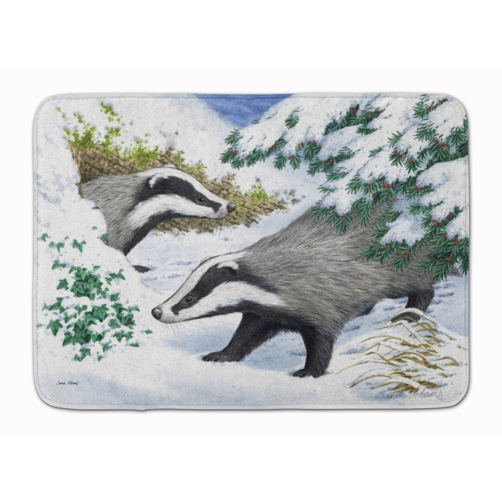 Caroline'S Treasures Badgers In The Snow Floor Mat