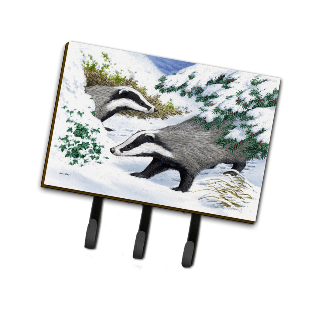 Caroline's Treasures Badgers In The Snow Leash Or Key Holder