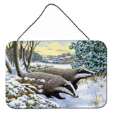 Caroline'S Treasures Winter Badgers Wall Or Door Hanging Prints Asa2183Ds812, 8Hx12W, Multicolor