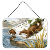 Caroline'S Treasures Playtime Otters Wall Or Door Hanging Prints Asa2186Ds812, 8Hx12W, Multicolor