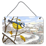Caroline'S Treasures Winter Eurasian Blue Tit Wall Or Door Hanging Prints Asa2188Ds812, 8H X 12W, Multicolor