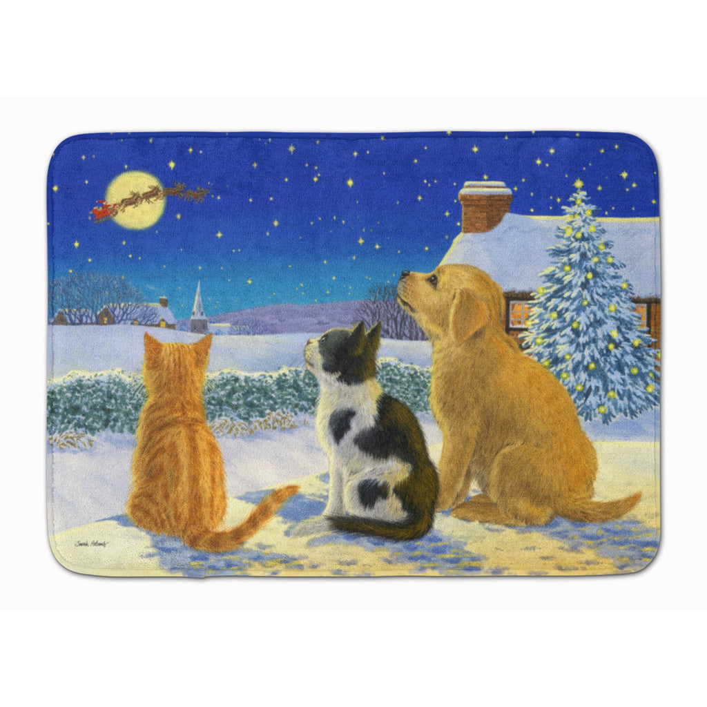 Caroline'S Treasures Golden Retriever Kittens Watching Santa Floor Mat