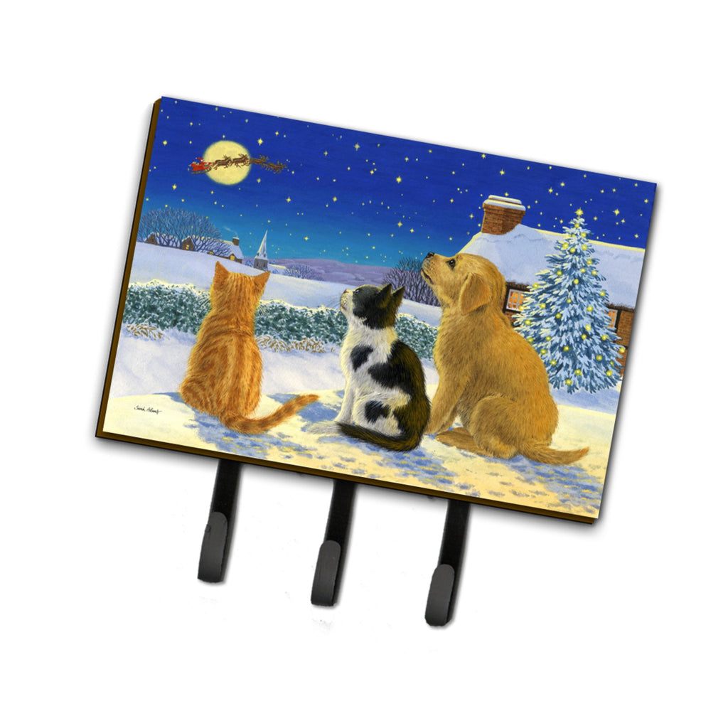 Caroline's Treasures Golden Retriever And Kittens Watching Santa Leash Or Key Holder