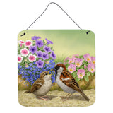 Caroline'S Treasures House Sparrows Feeding Time Wall Or Door Hanging Prints Asad0700Ds66, 6Hx6W, Multicolor