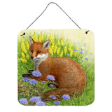 Caroline'S Treasures Fox In Flowers By Sarah Adams Wall Or Door Hanging Prints Asad0788Ds66, 6Hx6W, Multicolor