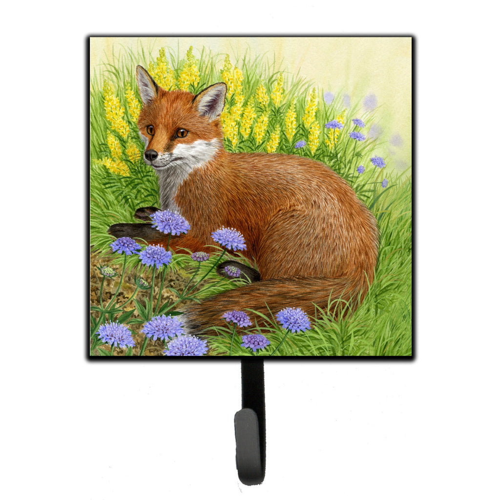 Fox In Flowers By Sarah Adams Leash Or Key Holder
