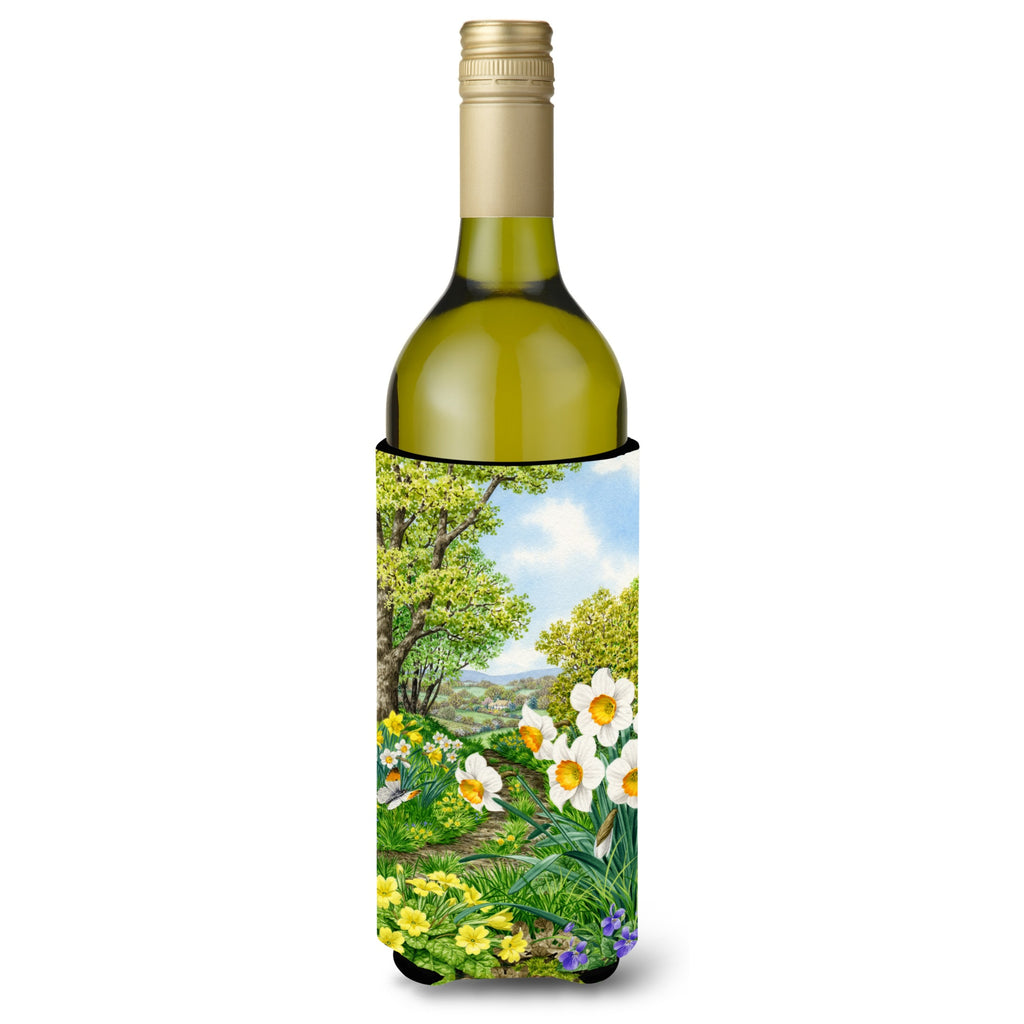 Caroline'S Treasures Spring Flowers By Sarah Adams Wine Bottle Koozie Hugger