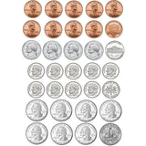Foam Manipulatives US Coins, 33 Pieces