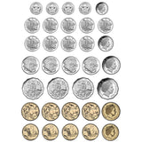 Die-Cut Magnetic Australian Coins, 34 Pieces