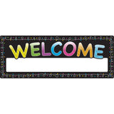 Smart Poly Welcome Banner, 9 x 24, Chalk Dots with Loops