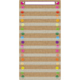 Smart Poly Pocket Chart, 13 x 25, 10 Pockets & 2 Grommets, Burlap Stitched