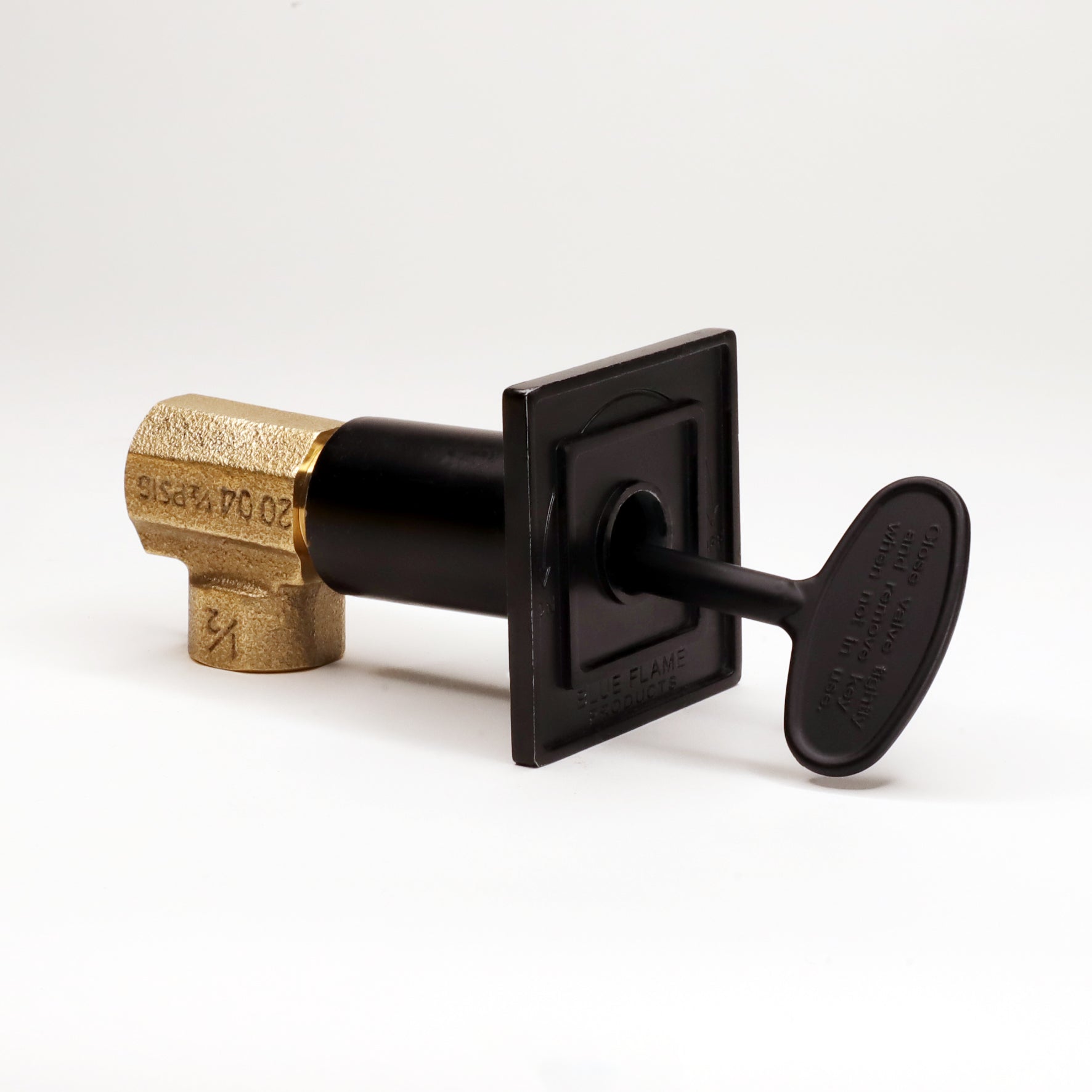 1/2 Multi-Turn Angled Valve Kit W/Square Flange And 3 Key-Flat Black-108,000 Btu'S