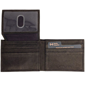 Anchor21 Rfid Mens Brown Wallet - Passcase - Genuine Leather