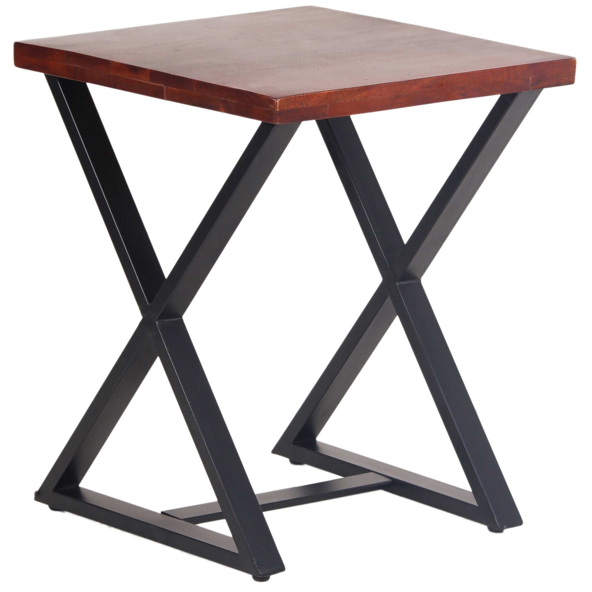 Amerihome Acacia Cross Leg Side Table