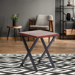 Amerihome Acacia Cross Leg Side Table