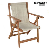 Amerihome Acacia And Canvas Folding Arm Chair