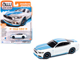 2016 Ford Mustang GT King Premier Edition Pettys Garage Oxford White with Petty Blue Stripes Modern Muscle Series 1/64 Diec