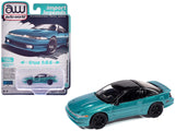 1991 Mitsubishi Eclipse GSX Tennessee Blue Metallic with Black Top Import Legends Series 1/64 Diecast Model Car by Auto World