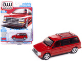 1989 Dodge Caravan Turbo Van Flash Red Mighty Minivans Series 1/64 Diecast Model Car by Auto World