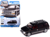1989 Dodge Caravan Turbo Van Black with Red Stripes and Interior Mighty Minivans Series 1/64 Diecast Model Car by Auto World