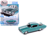 1965 Plymouth Barracuda Formula S Turquoise Metallic with White Stripe Vintage Muscle Series 1/64 Diecast Model Car by Auto Wo