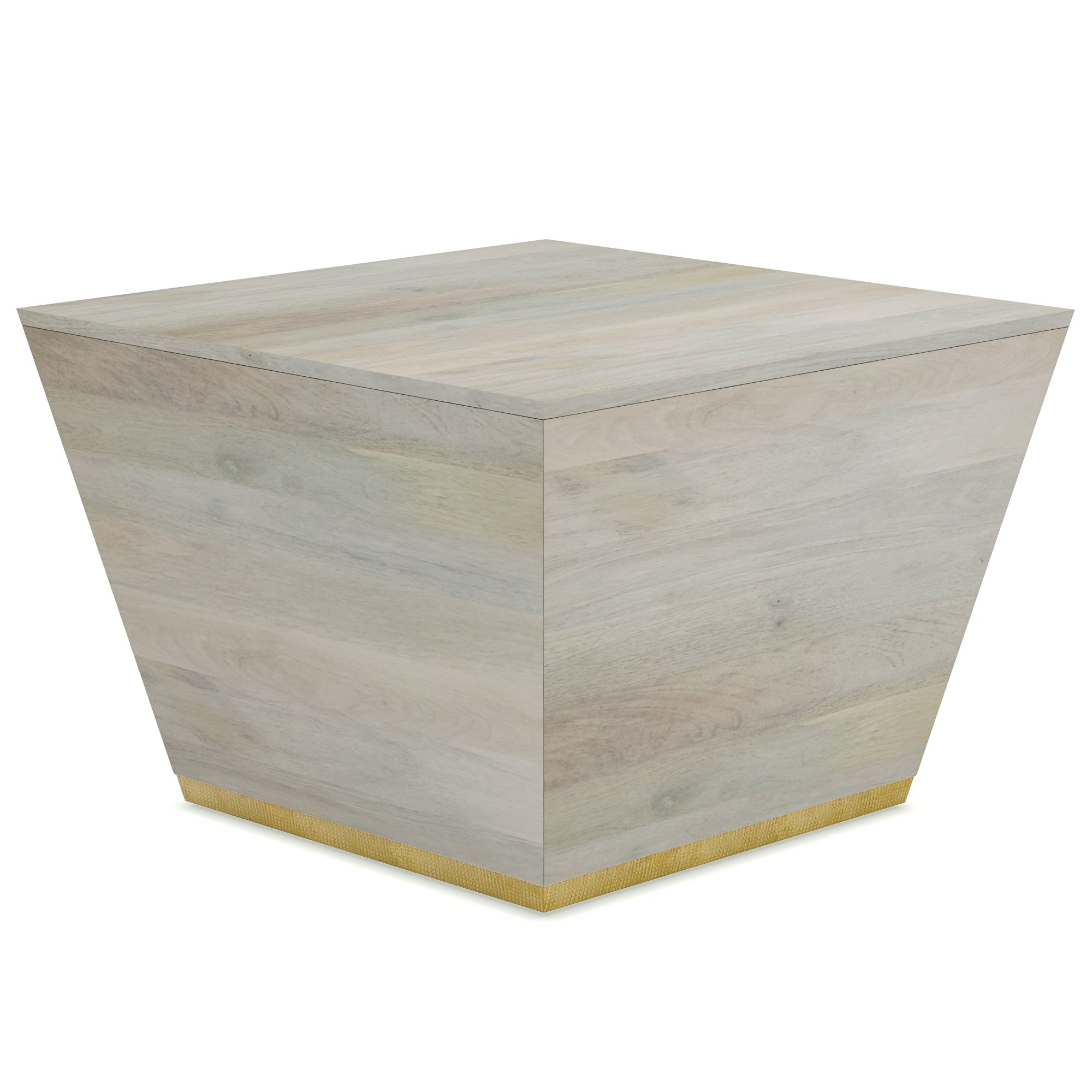 Abba Solid Mango Wood Square Coffee Table In White Wash