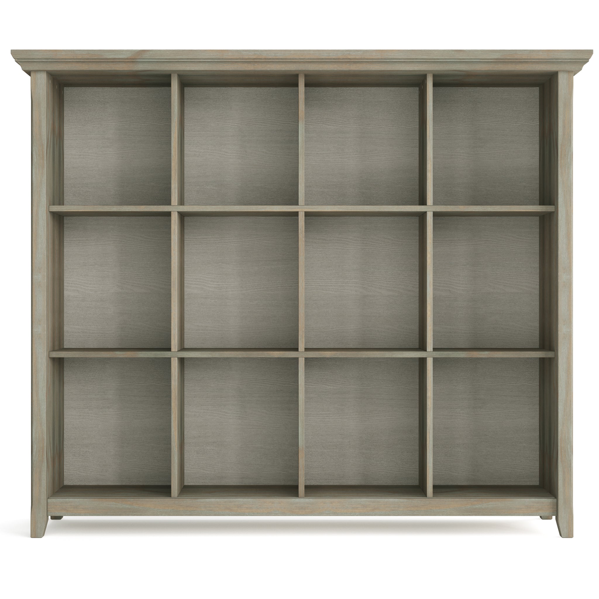 Acadian Solid Wood 12 Cube Storage In Distressed Grey