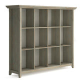 Acadian Solid Wood 12 Cube Storage In Distressed Grey