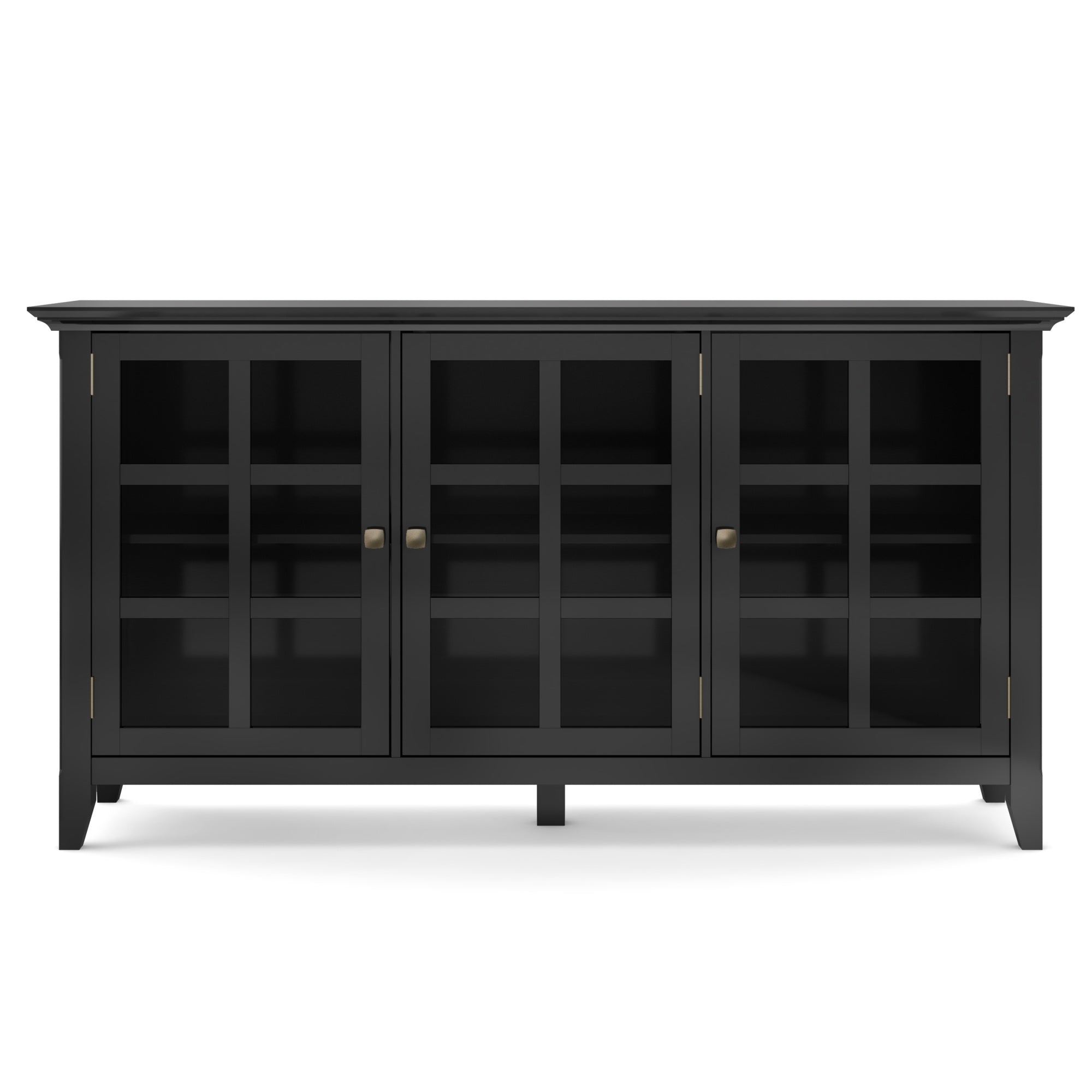Acadian Solid Wood 62 Inch Wide Transitional Wide Storage Cabinet In Black