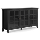 Acadian Solid Wood 62 Inch Wide Transitional Wide Storage Cabinet In Black