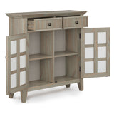 Acadian Solid Wood 36 Inch Wide Transitional Entryway Hallway Storage Cabinet In Distressed Grey