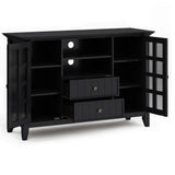 Acadian Solid Wood Tall Tv Media Stand In Black For Tvs Up To 60 Inches
