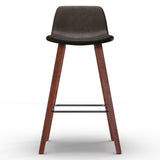 Addy Mid-Century Modern 26 Inch Counter Stool (Set Of 2) In Distressed Brown Faux Leather