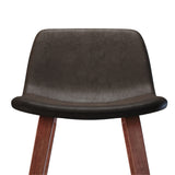 Addy Mid-Century Modern 26 Inch Counter Stool (Set Of 2) In Distressed Brown Faux Leather