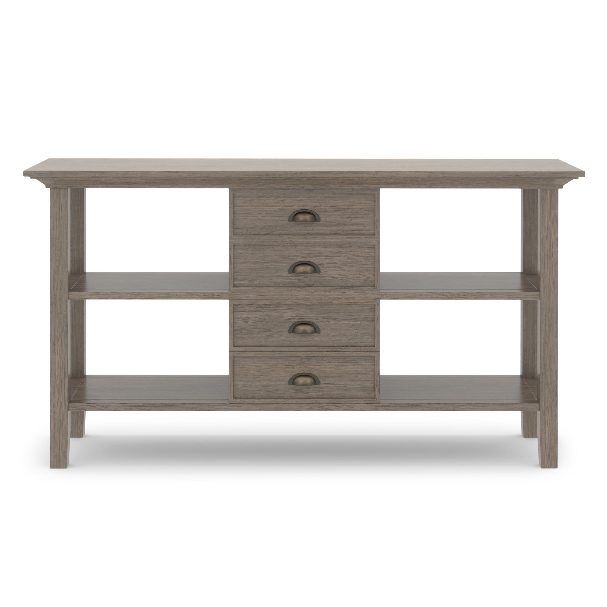 Redmond Solid Wood 54 Inch Wide Transitional Console Sofa Table In Farmhouse Grey