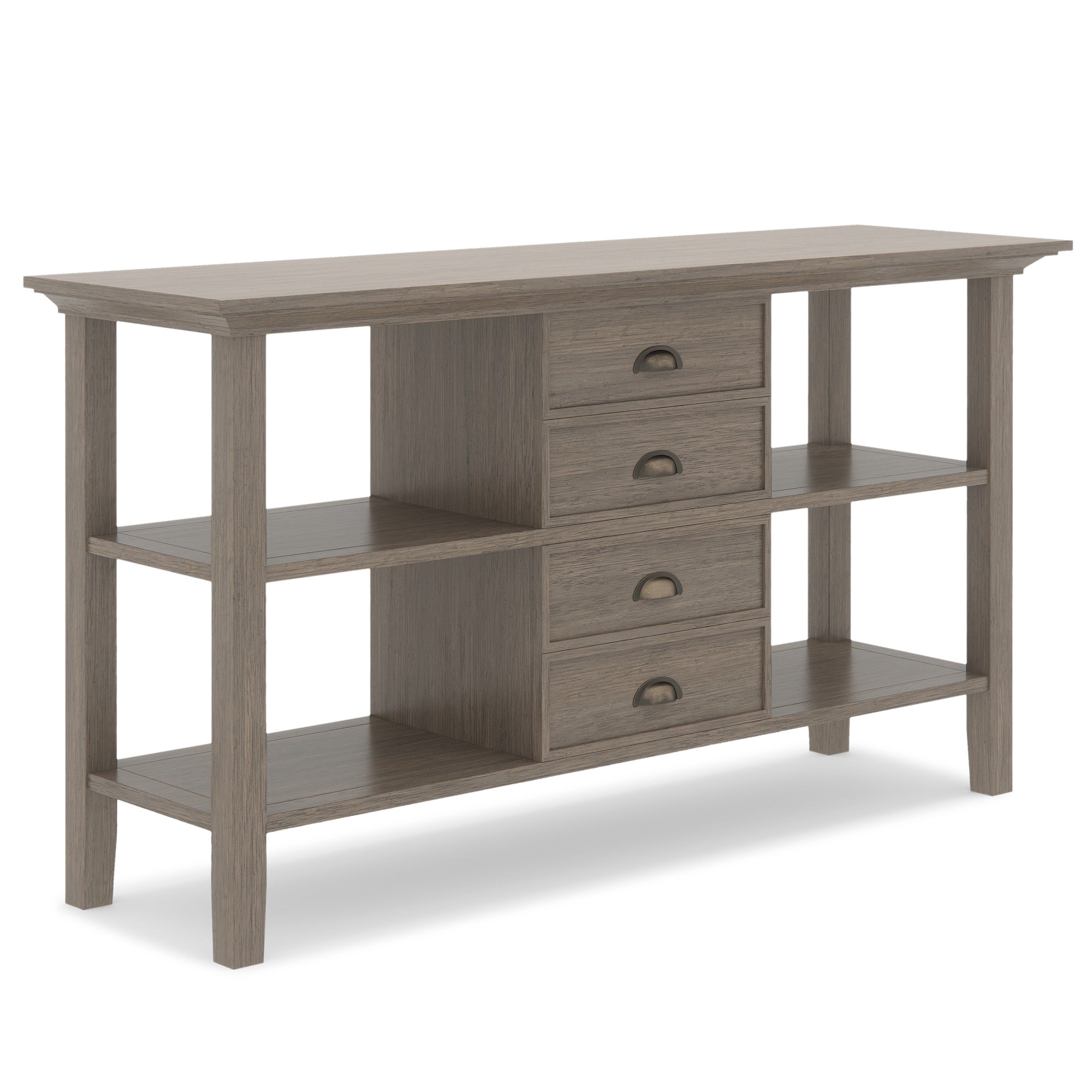 Redmond Solid Wood 54 Inch Wide Transitional Console Sofa Table In Farmhouse Grey