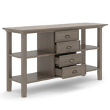 Redmond Solid Wood 54 Inch Wide Transitional Console Sofa Table In Farmhouse Grey