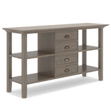 Redmond Solid Wood 54 Inch Wide Transitional Console Sofa Table In Farmhouse Grey