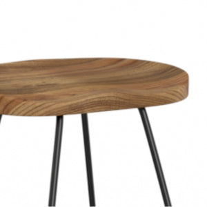 Amberly 24 Inch Saddle Counter Height Stool (Set Of 2) In Natural/Black