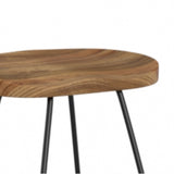 Amberly 24 Inch Saddle Counter Height Stool (Set Of 2) In Natural/Black